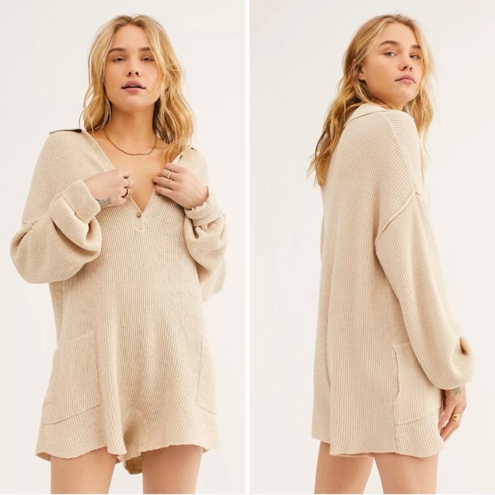 Free People FP Beach Picnic Sweater Romper in Sand